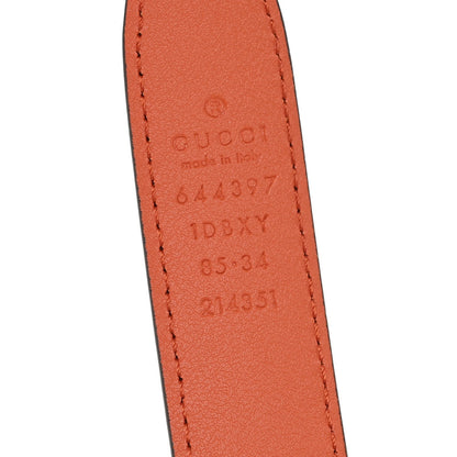 Gucci Efesto Leather Womens Horsebit 15/23mm Belt 85 34 Orange 5 of 7