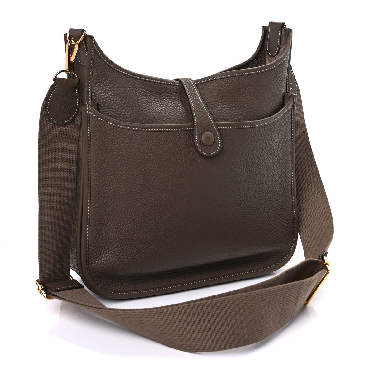 Hermes Taurillon Clemence Evelyne PM Etoupe 2 of 8