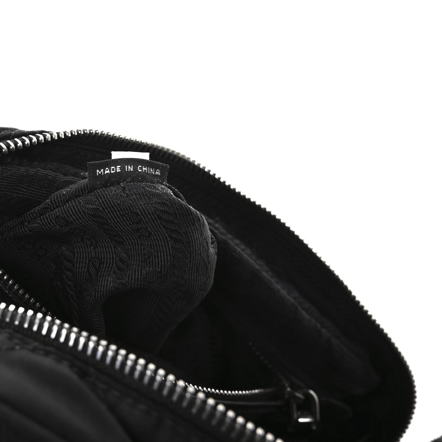 Nylon Tessuto Impuntu Quilted Bandoliera Crossbody Bag Black