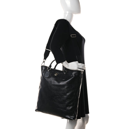 Gucci Fluffy Calfskin Morpheus Tote Bag Black 2 of 12