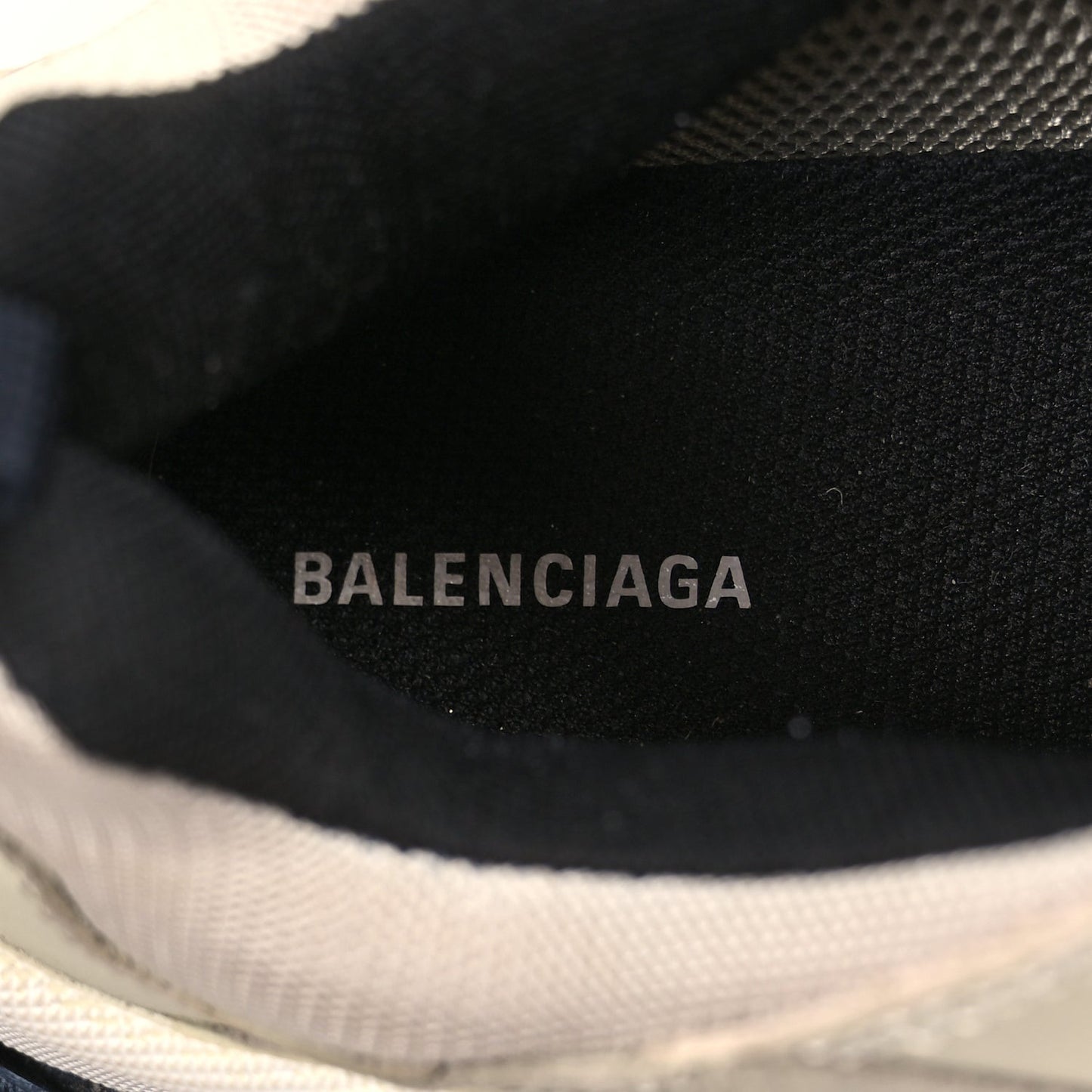 Fabric Mesh Womens Triple S Sneakers 38 Beige Black
