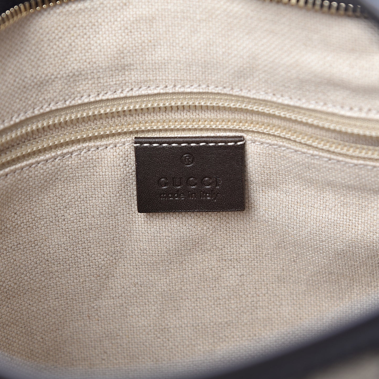 GG Supreme Monogram Small Zippered Tote Dark Brown