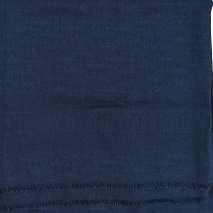 Christian Dior Wool Silk Cashmere Oblique Shawl Blue 2 of 5