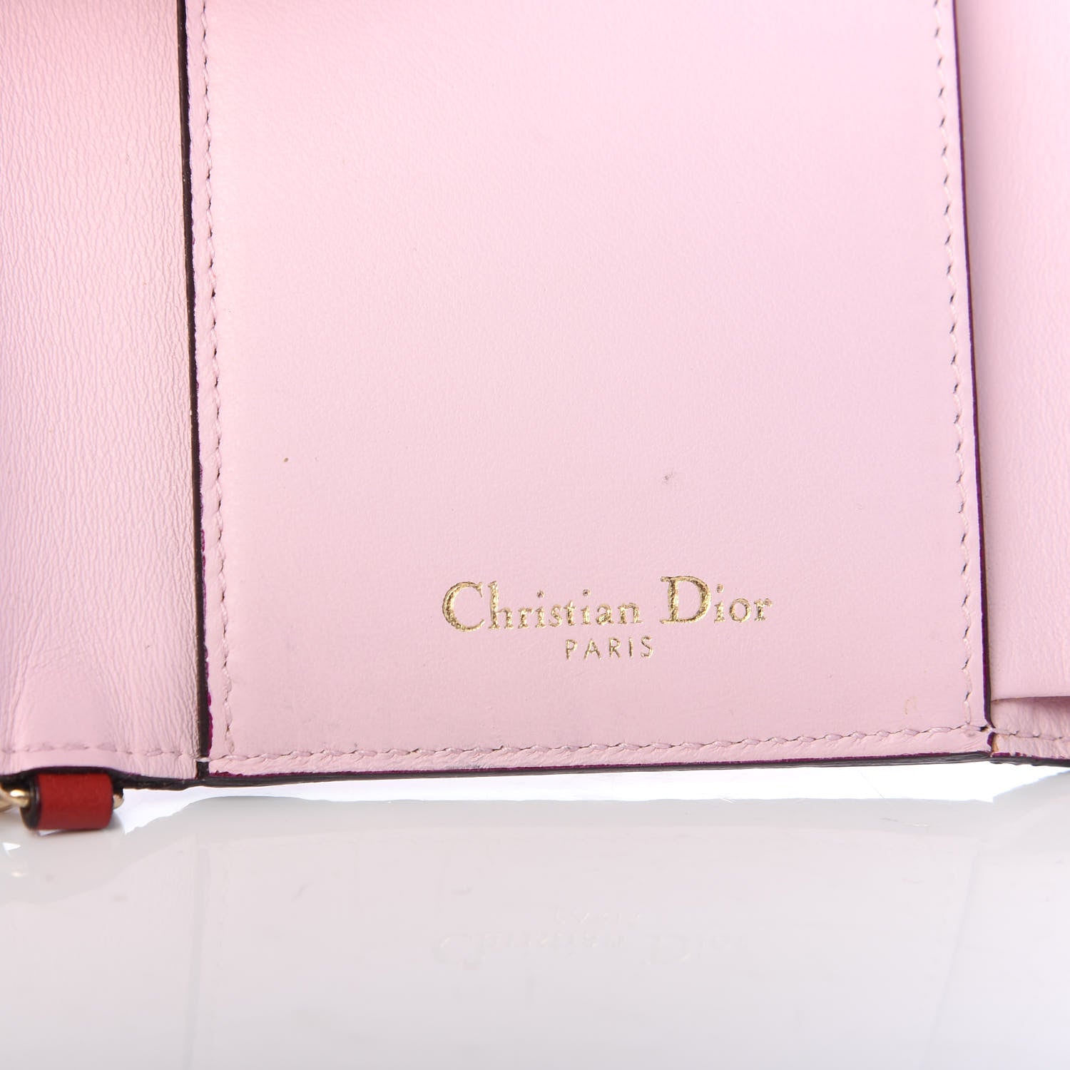 Christian Dior Bullcalf Diorissimo Medium Envelope Wallet True Red Pink 6 of 6