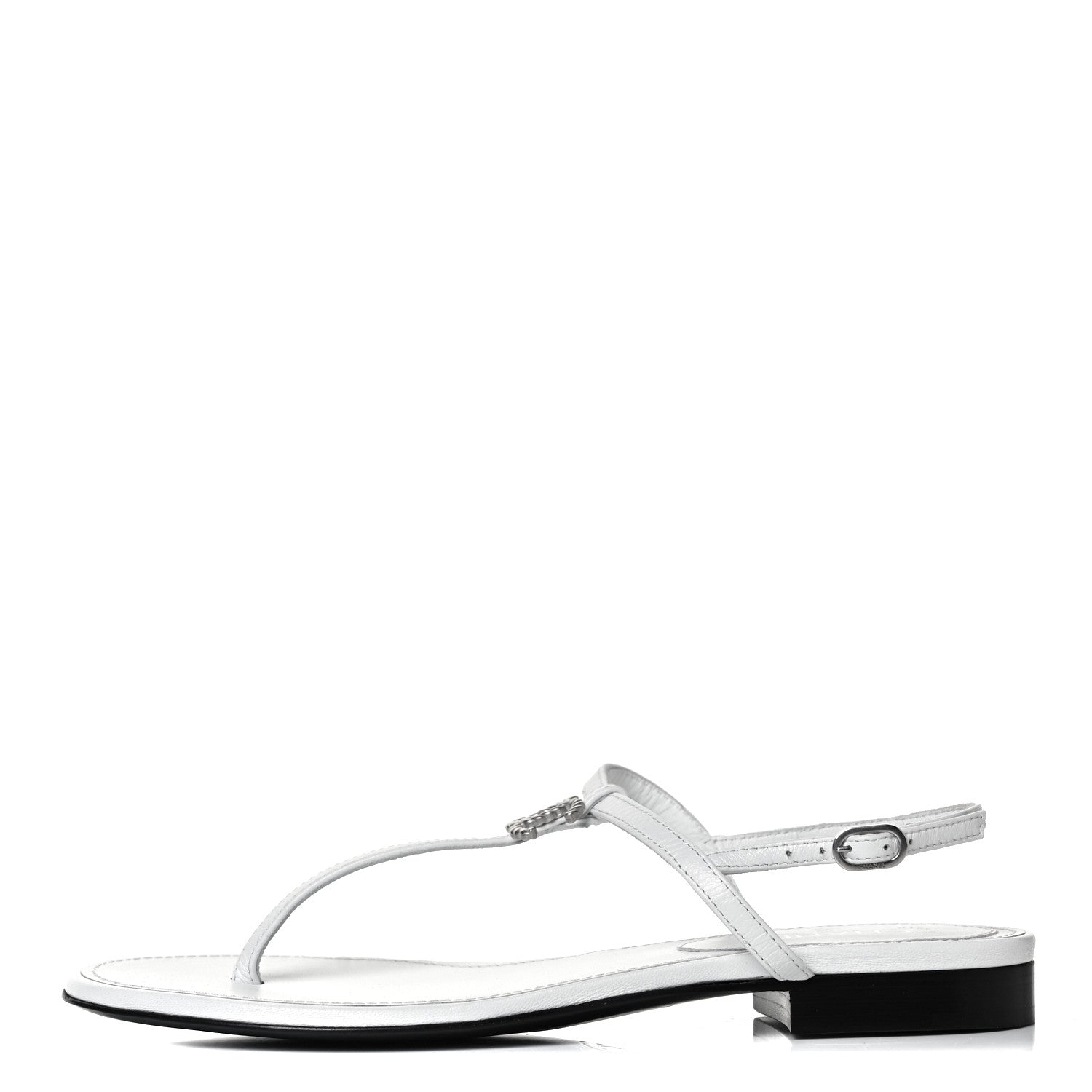 Chanel Lambskin Rope CC Thong Sandals 35 White 1 of 8