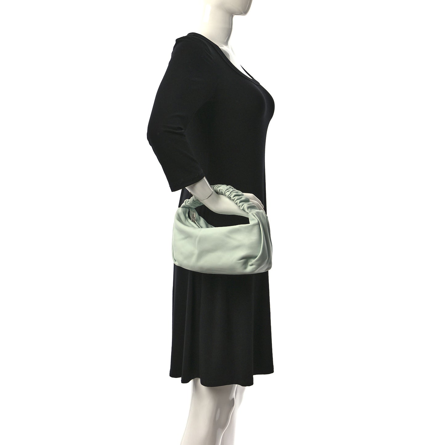 Lambskin Mini Scrunchie Bag Light Blue