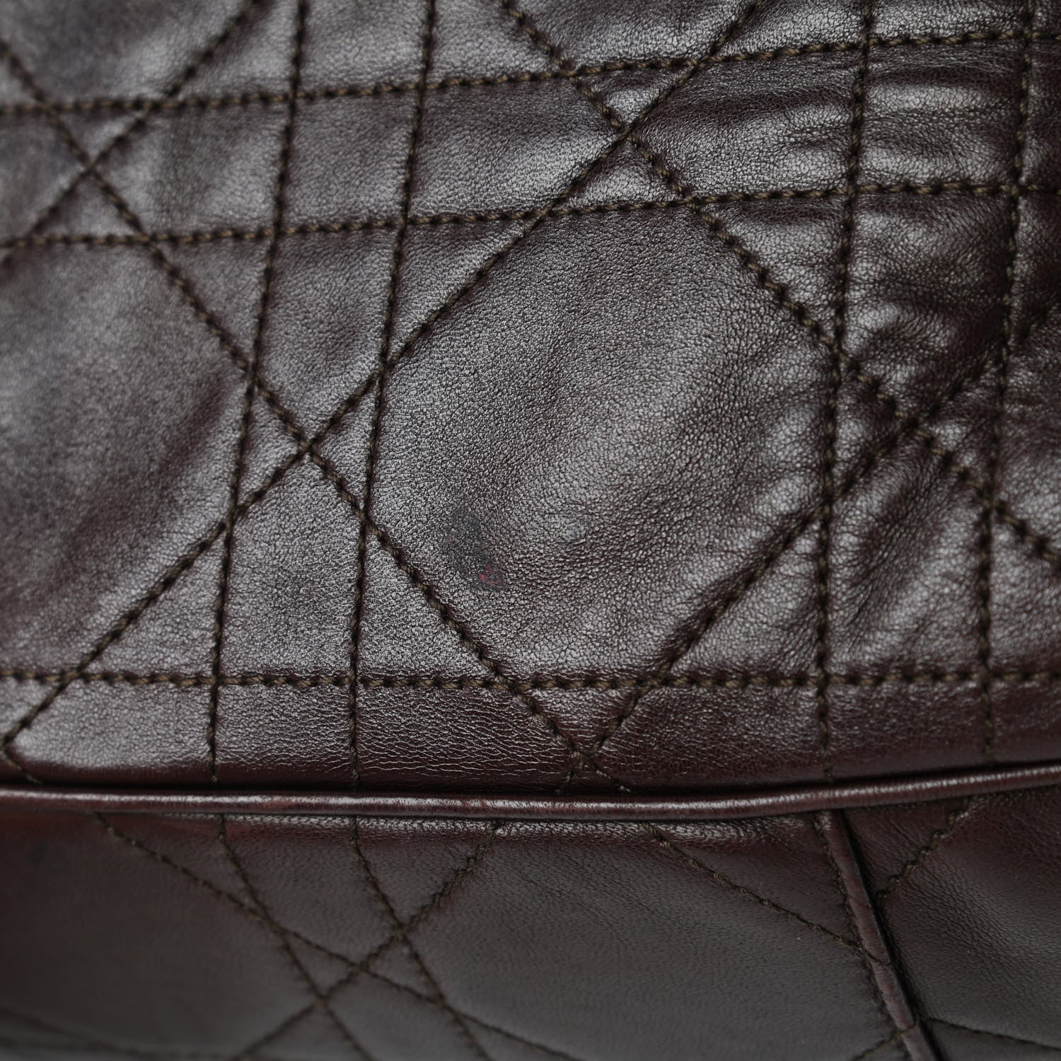 Christian Dior Lambskin Cannage Drawstring Bag Dark Brown 11 of 14