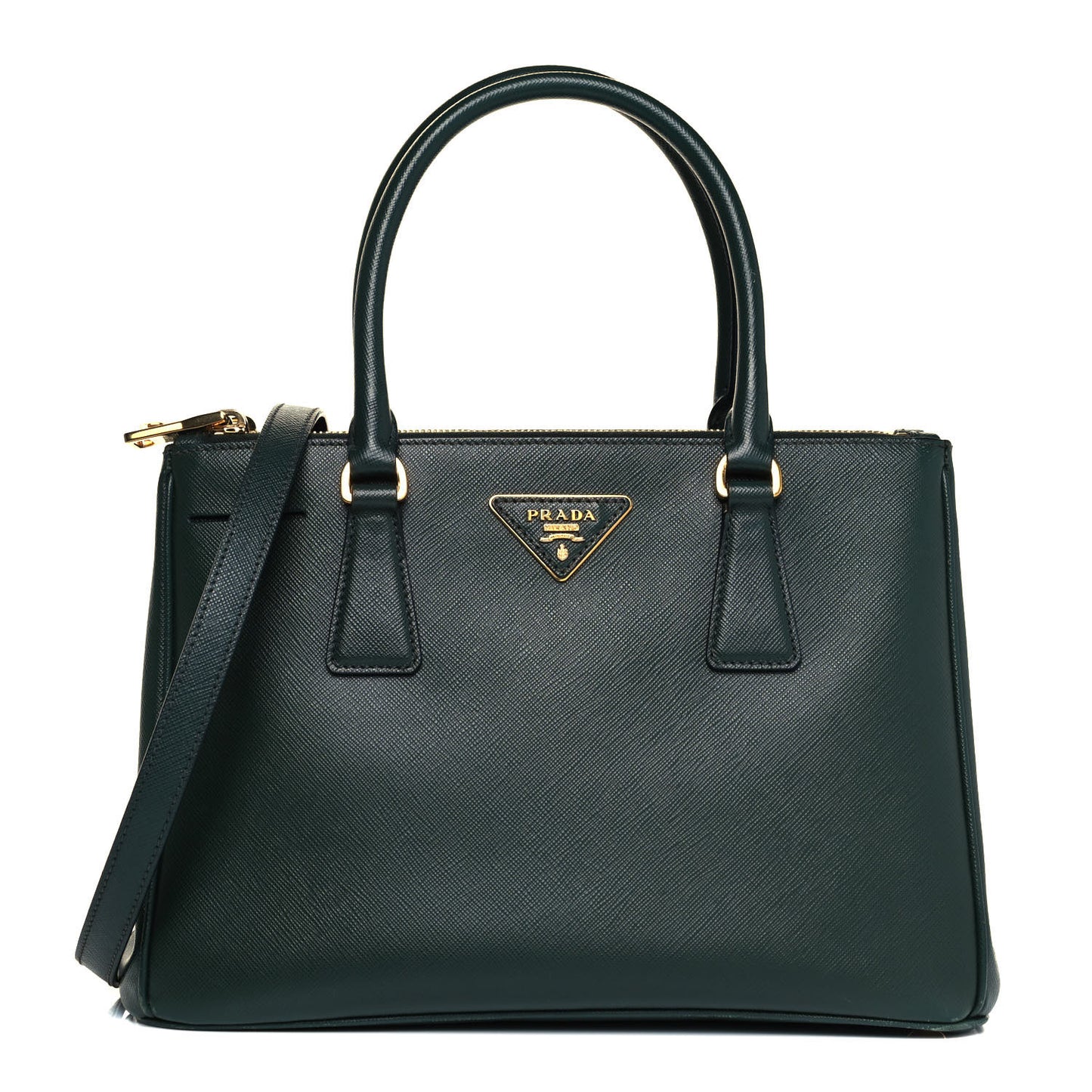 Saffiano Small Galleria Double Zip Tote Smeraldo