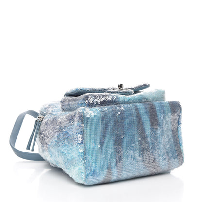 Chanel Sequin Tri-color Waterfall Backpack Light Blue 4 of 10