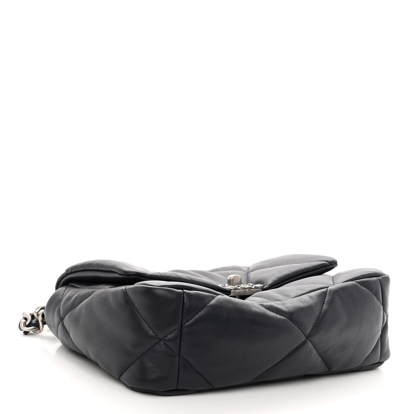 Lambskin Quilted Medium Chanel 19 Flap Navy Blue