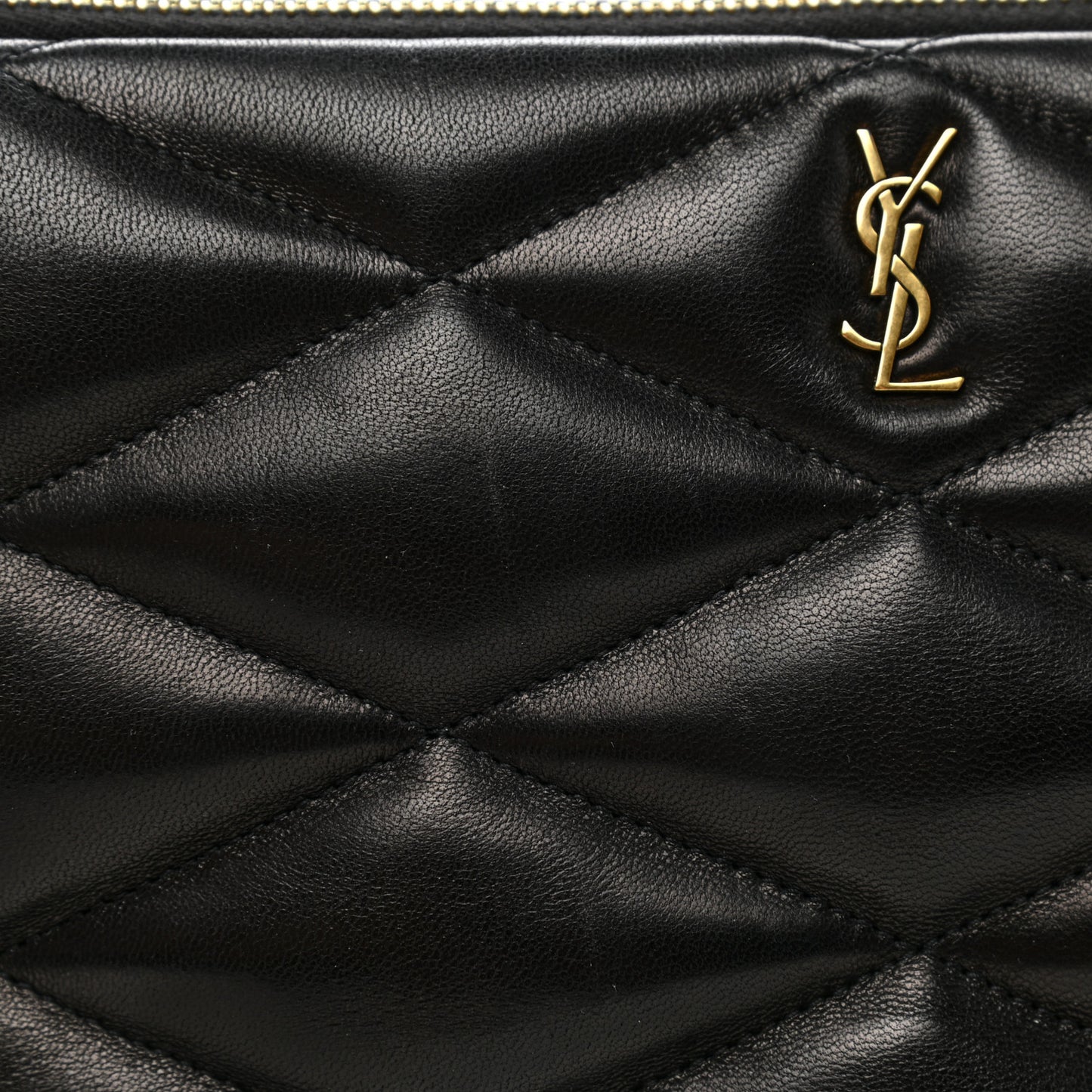 Lambskin Monogram Medium Sade Puffer Pouch Black