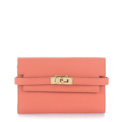 Hermes Chevre Mysore Medium Kelly Wallet Rose Thé 1 of 8