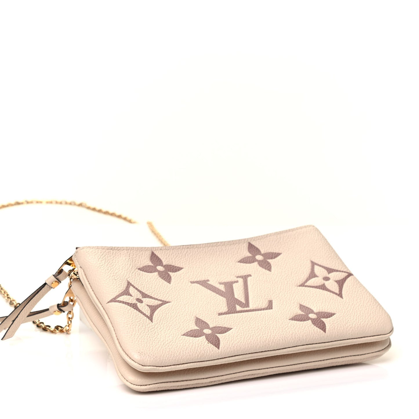 Empreinte Monogram Giant Double Zip Pochette Creme Bois De Rose