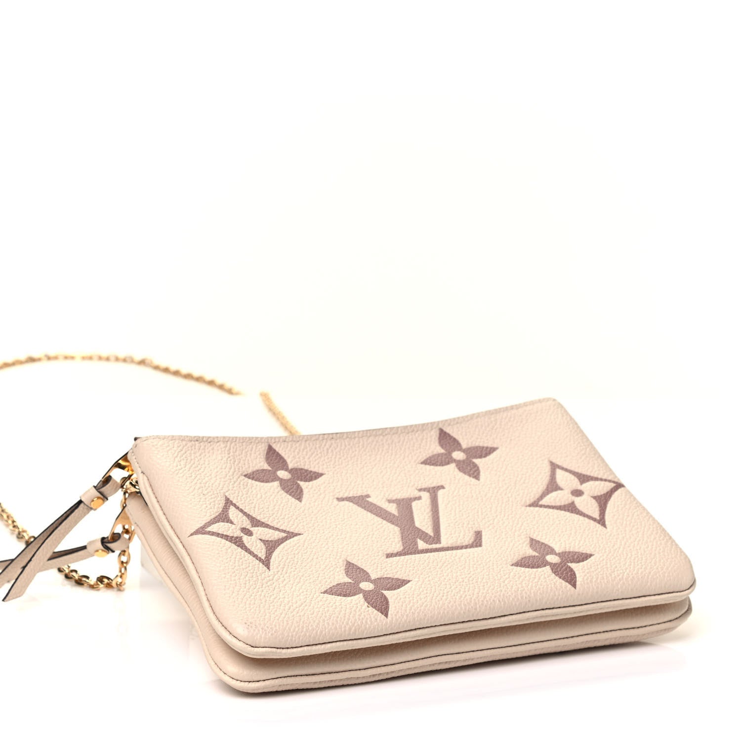 Louis Vuitton Empreinte Monogram Giant Double Zip Pochette Creme Bois De Rose 3 of 4