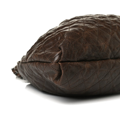 Chanel Distressed Glazed Caviar Quilted Medium Elastic Tote Brown 9 of 13