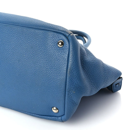 Prada Vitello Daino Shoulder Bag Cobalto 8 of 9
