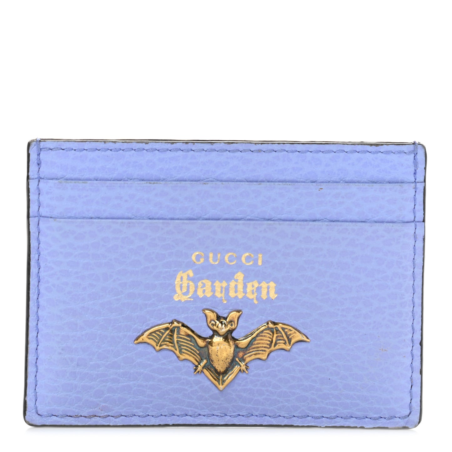 Calfskin Garden Bat Card Holder Periwinkle