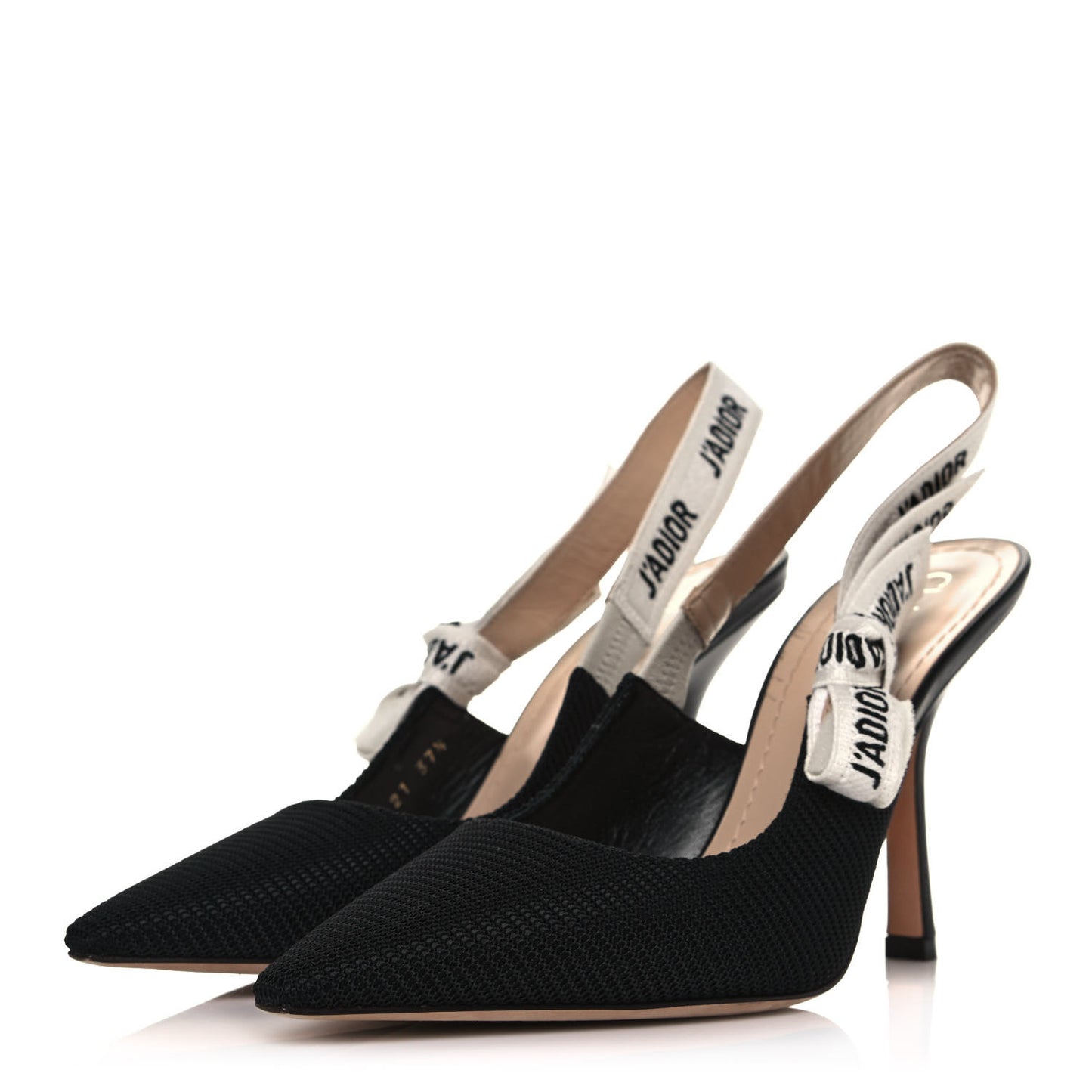 Technical Canvas Ribbon J'Adior Slingback 100mm Pumps 37.5 Black