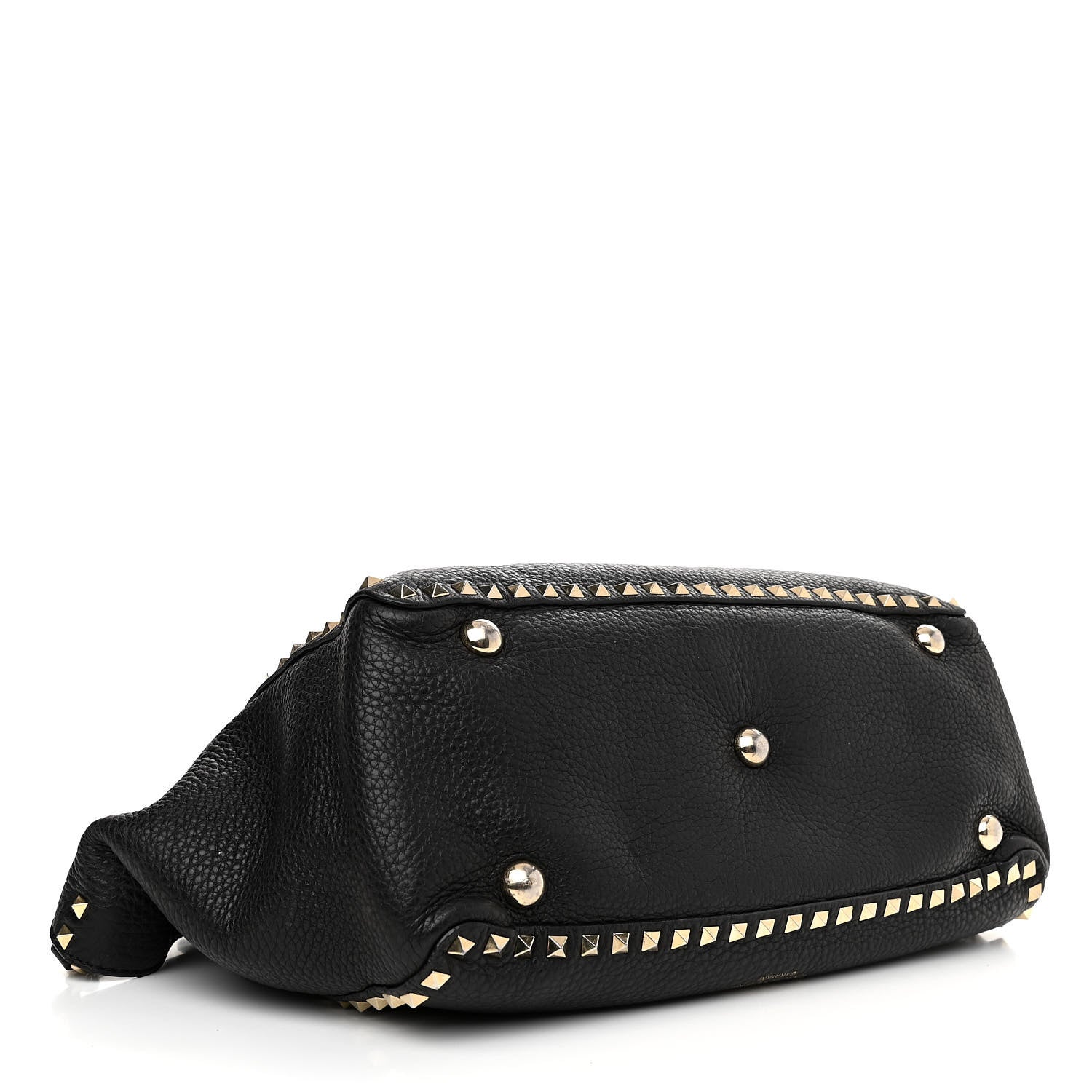 Valentino Garavani Pebbled Calfskin Medium Rockstud Tote Black 4 of 13