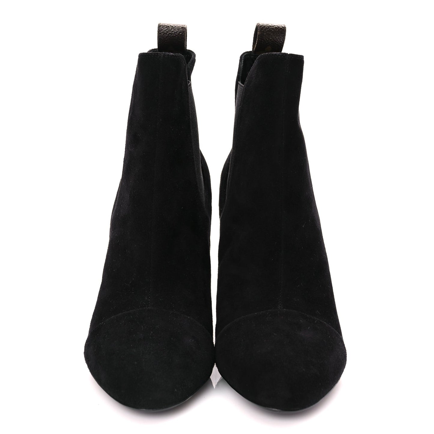 Suede Monogram Uniformes Cap Toe Chelsea 75mm Ankle Boots 38.5 Black