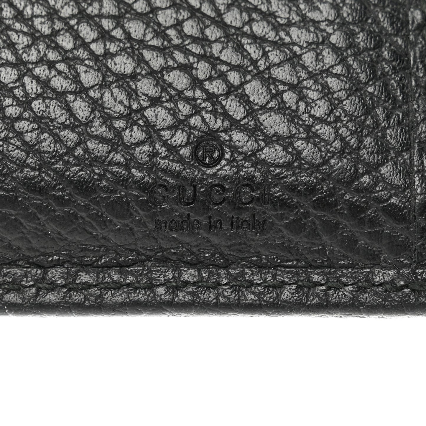 Pebbled Calfskin Butterfly Card Case Wallet Black