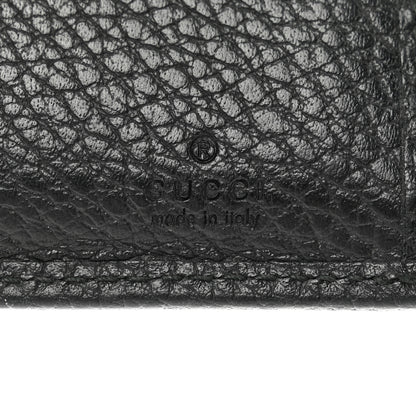Gucci Pebbled Calfskin Butterfly Card Case Wallet Black 6 of 9