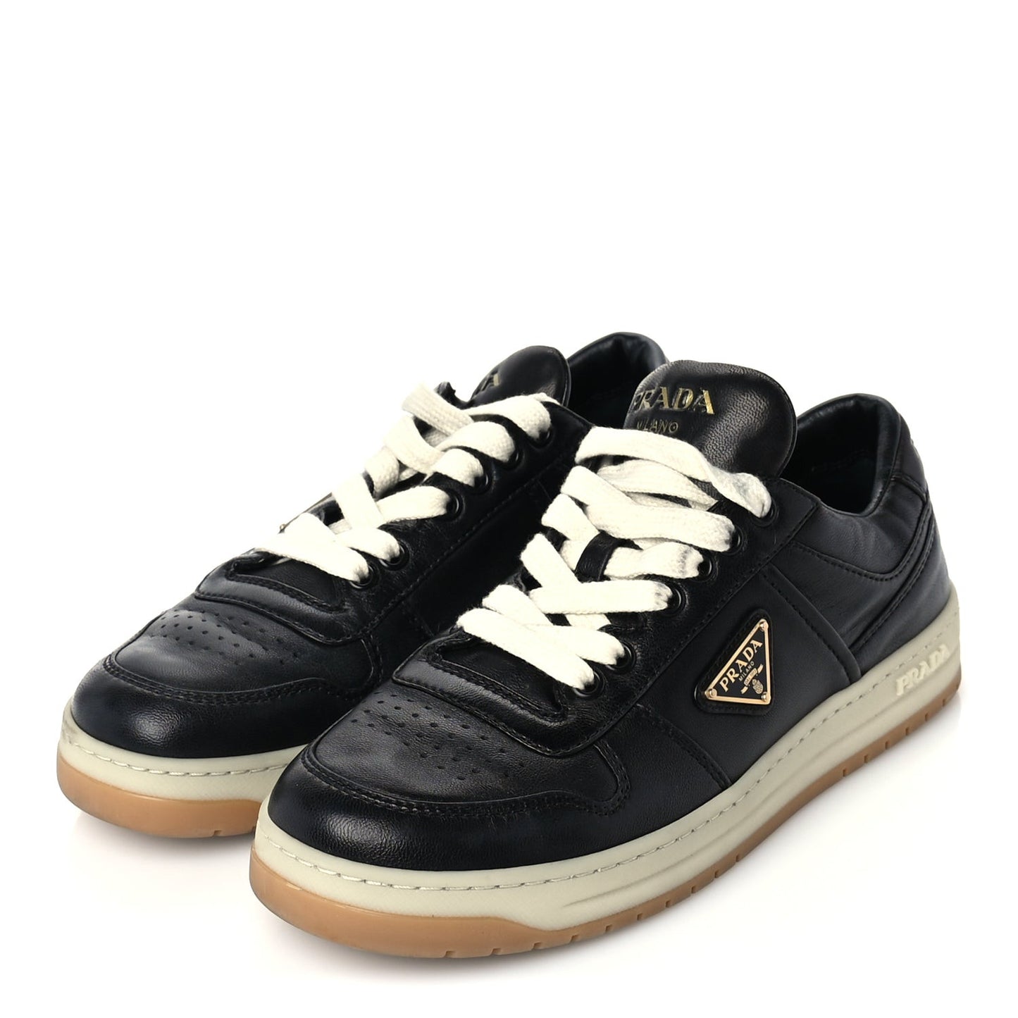 Nappa Rois Triangle Womens Downtown Low Top 30mm Sneakers 37.5 Black White