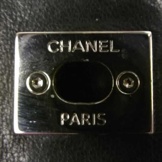 Lambskin Small Stitched Mini Flap Black