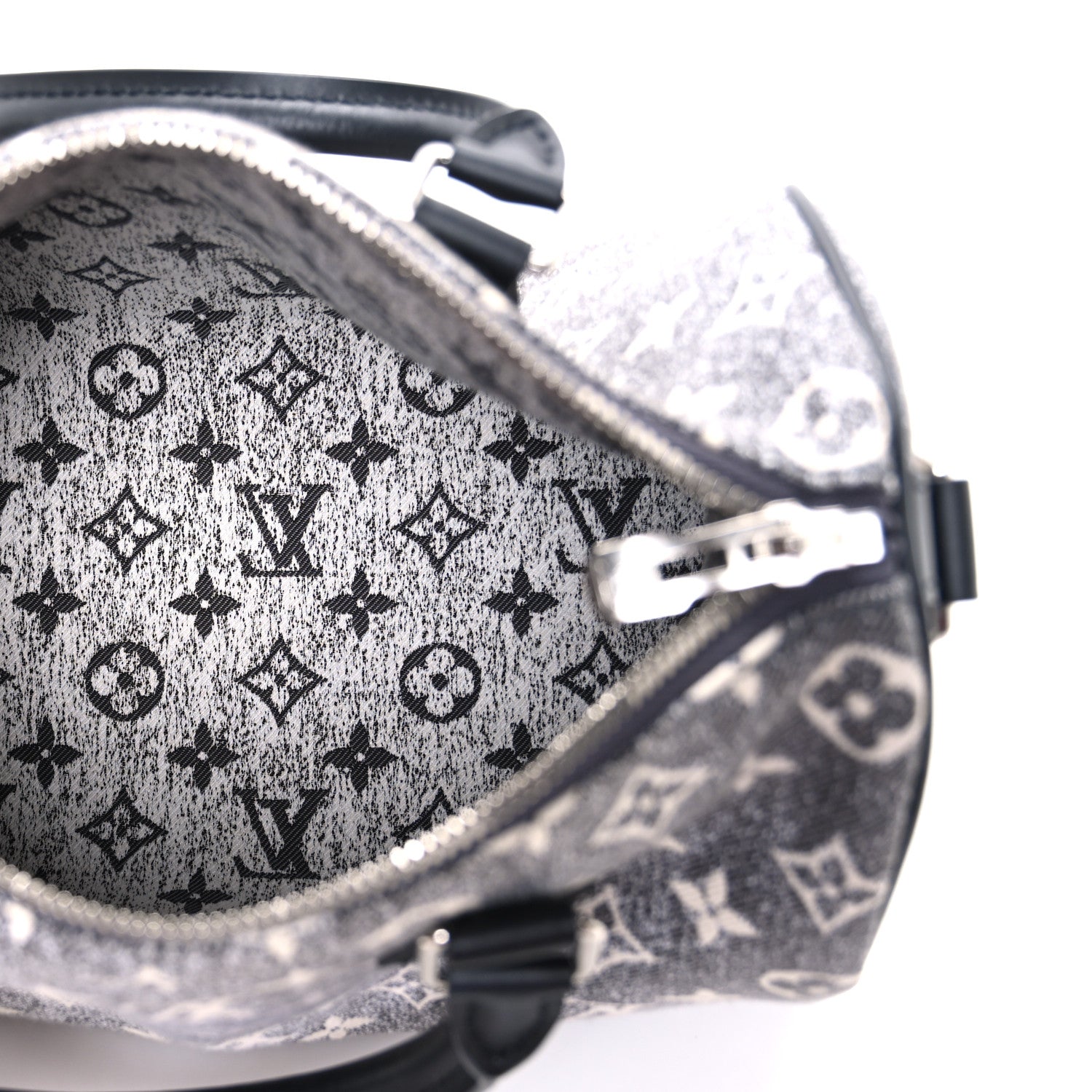Louis Vuitton Denim Monogram Jacquard Speedy Bandouliere 25 Black 5 of 9