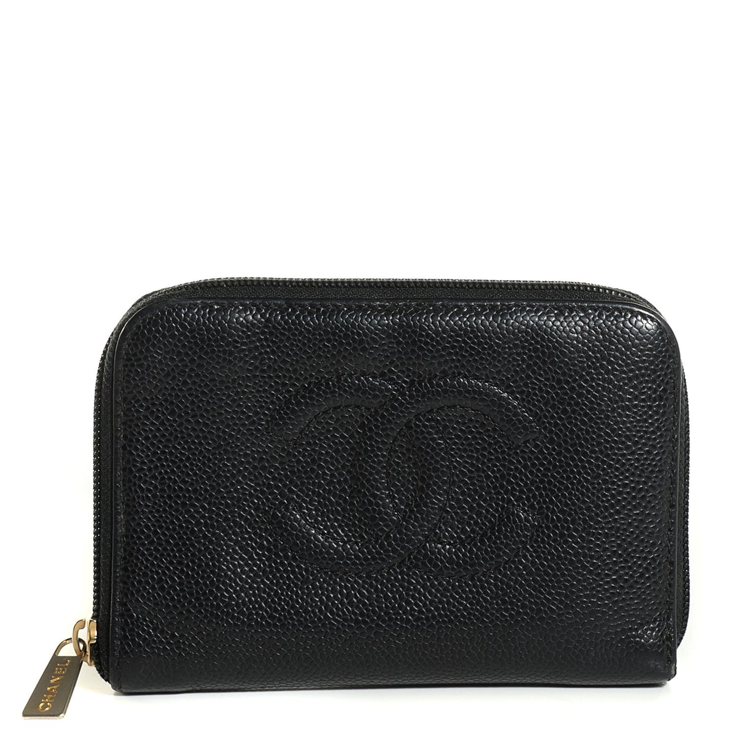 Caviar Timeless Zip Around Wallet Black