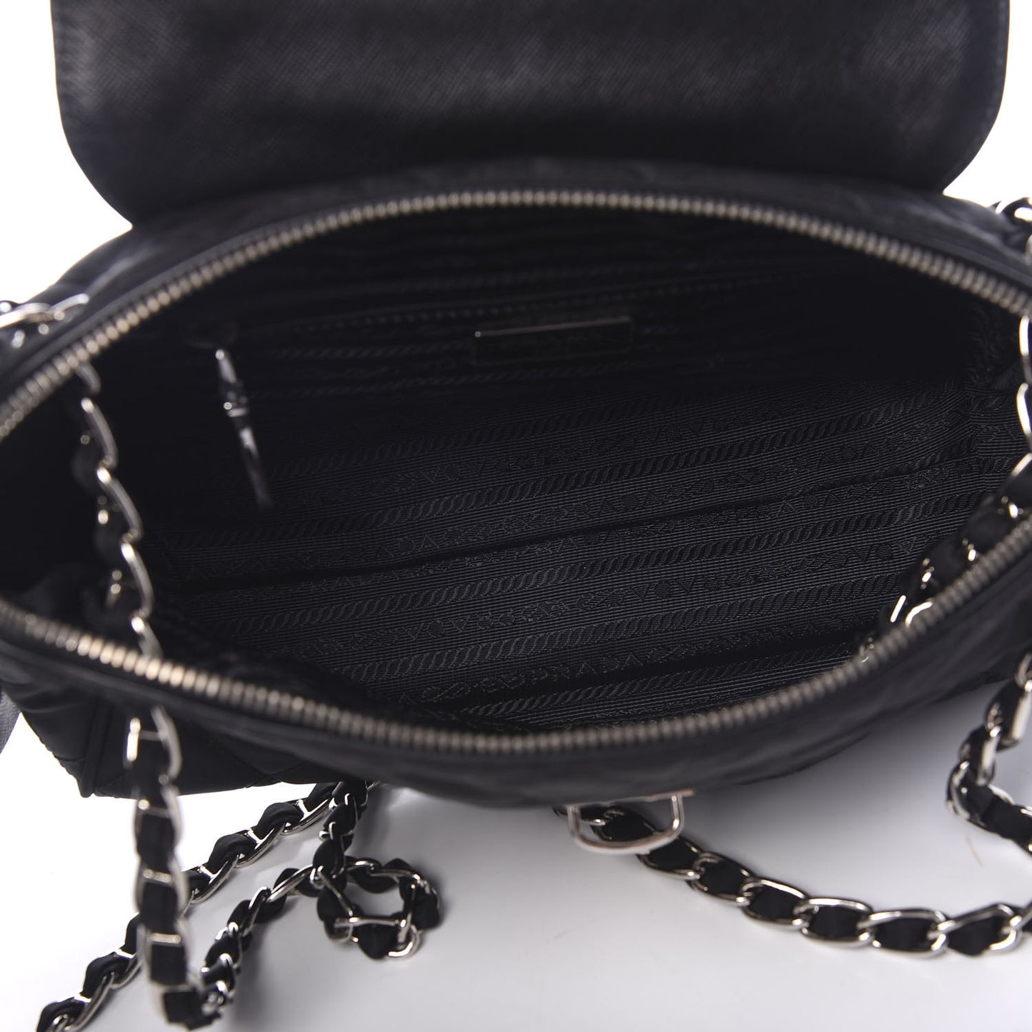 Nylon Tessuto Impuntu Quilted Flap Black