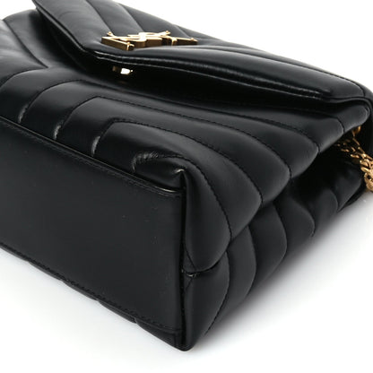 Saint Laurent Calfskin Y Quilted Monogram Small Loulou Chain Satchel Black 8 of 8