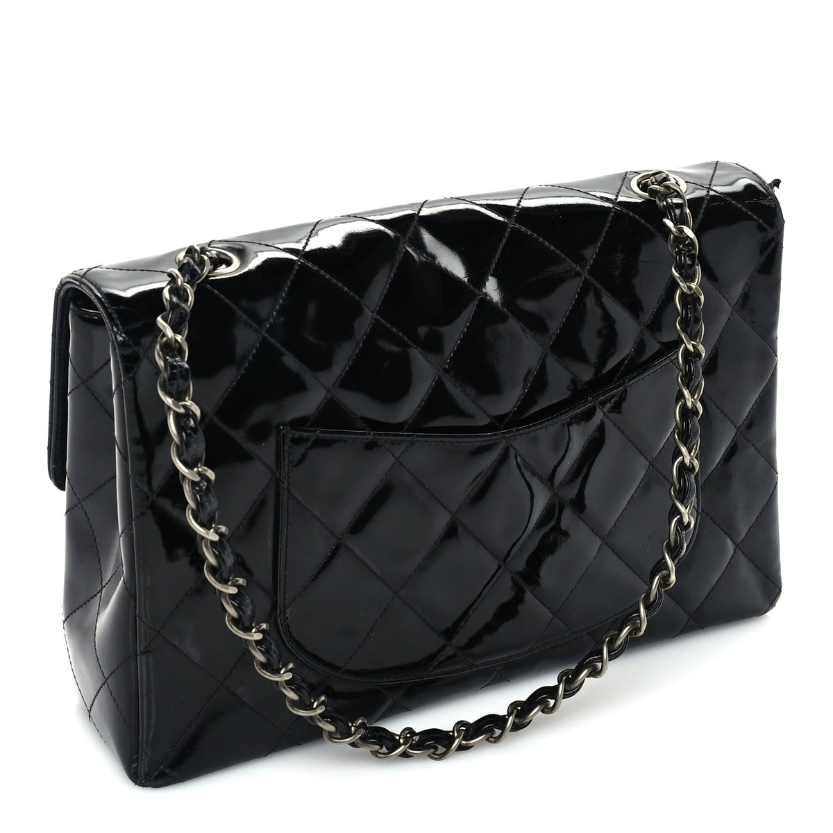 Chanel Patent Quilted Medium Single Flap Black 2 of 9