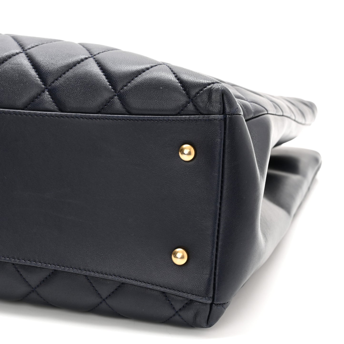Lambskin Quilted Trendy CC Shopping Tote Navy