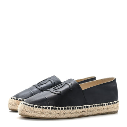Chanel Lambskin CC Espadrilles 39 Black 3 of 8