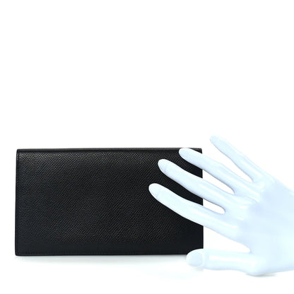 Hermes Epsom Citizen Twill Long Wallet  Black 2 of 8