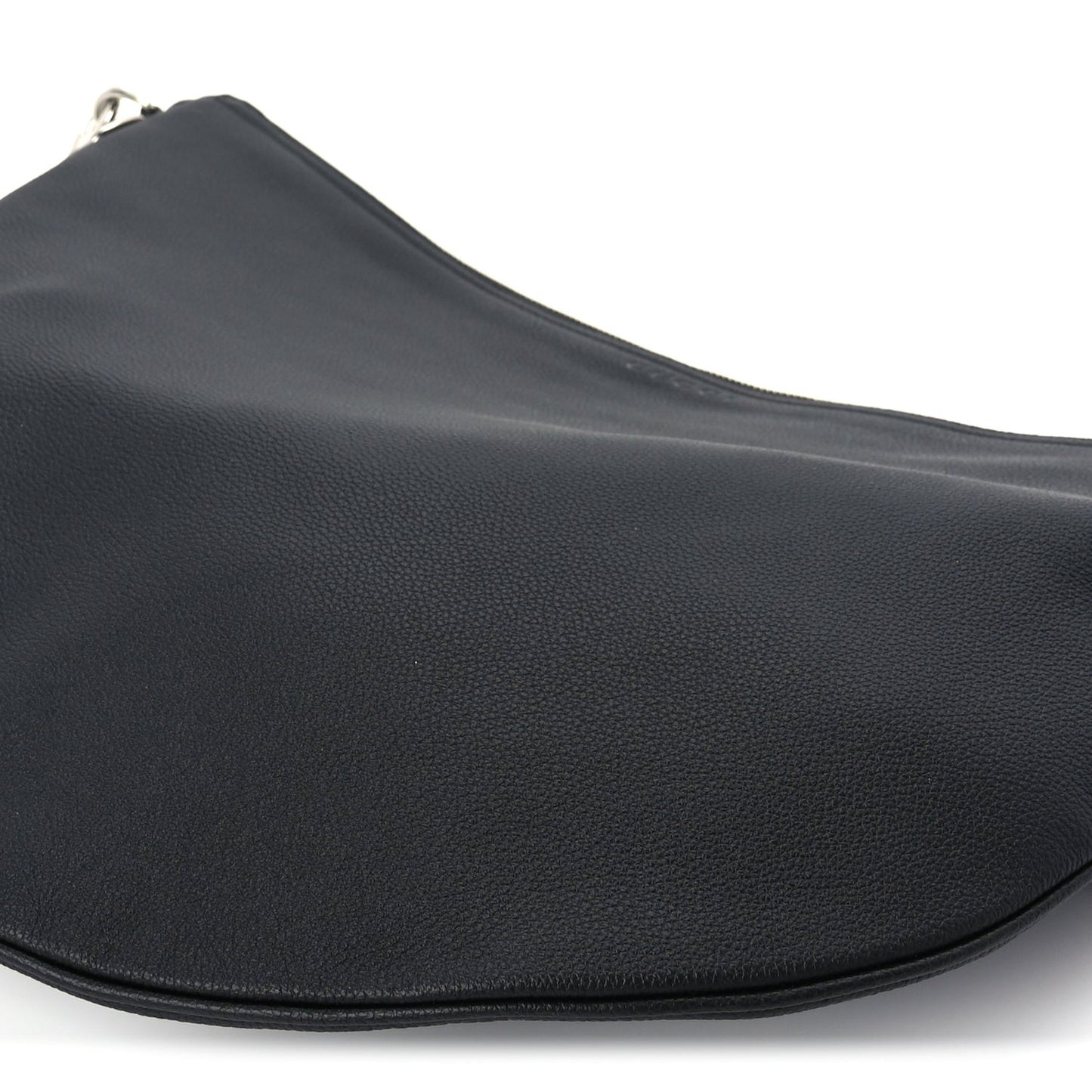 Grained Calfskin Large B Shoulder Bag Black