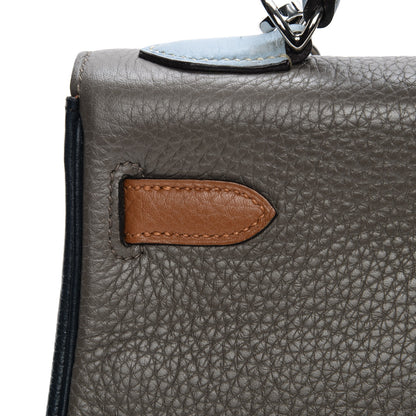 Hermes Taurillon Clemence Arlequin Kelly Retourne 32 Ultraviolet Etain 7 of 30