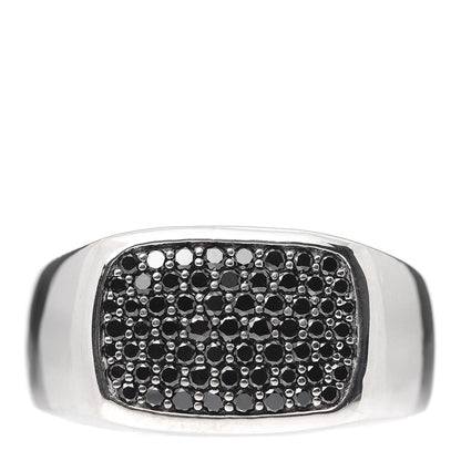 David Yurman Sterling Silver Black Diamond Signet Ring 62 10 1 of 6