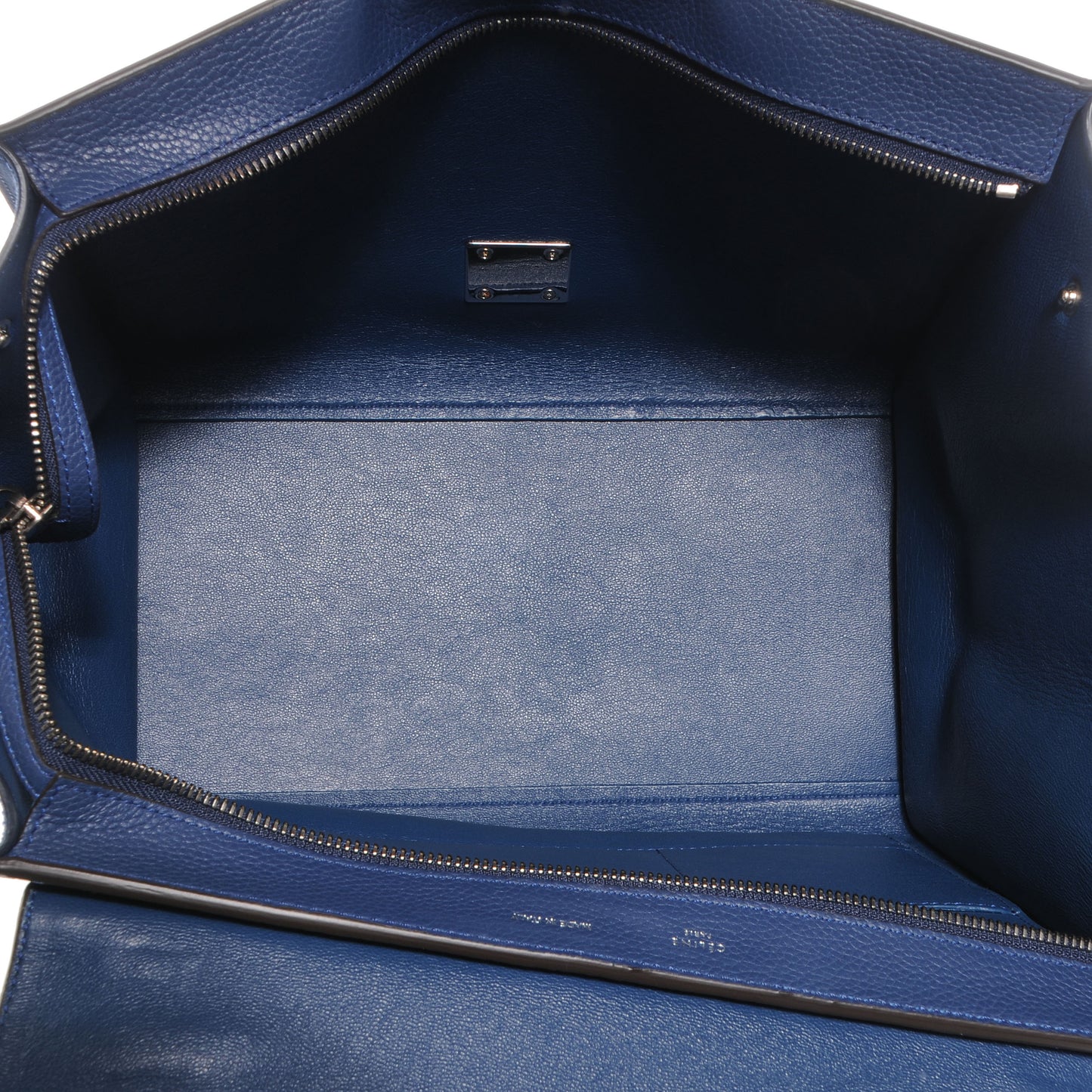 Calfskin and Suede Small Trapeze Ocean Blue