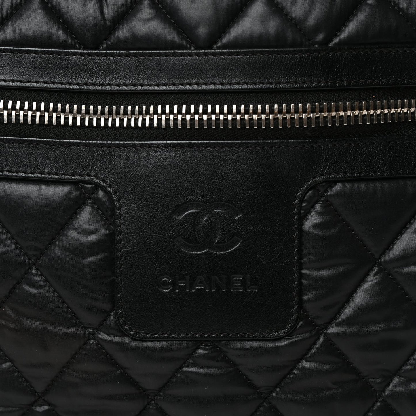 Nylon Quilted Large Coco Cocoon Tote Black