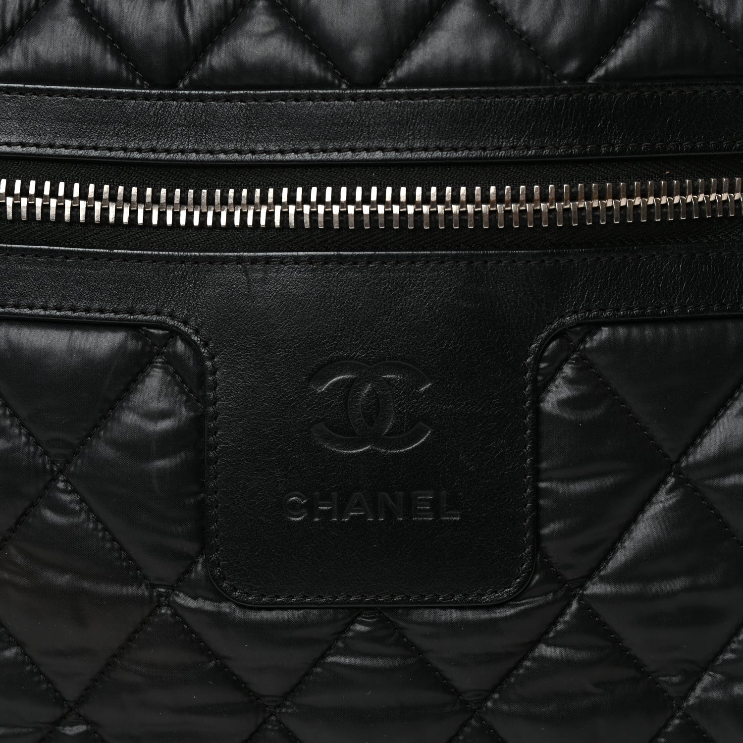 Chanel Nylon Quilted Large Coco Cocoon Tote Black 7 of 11