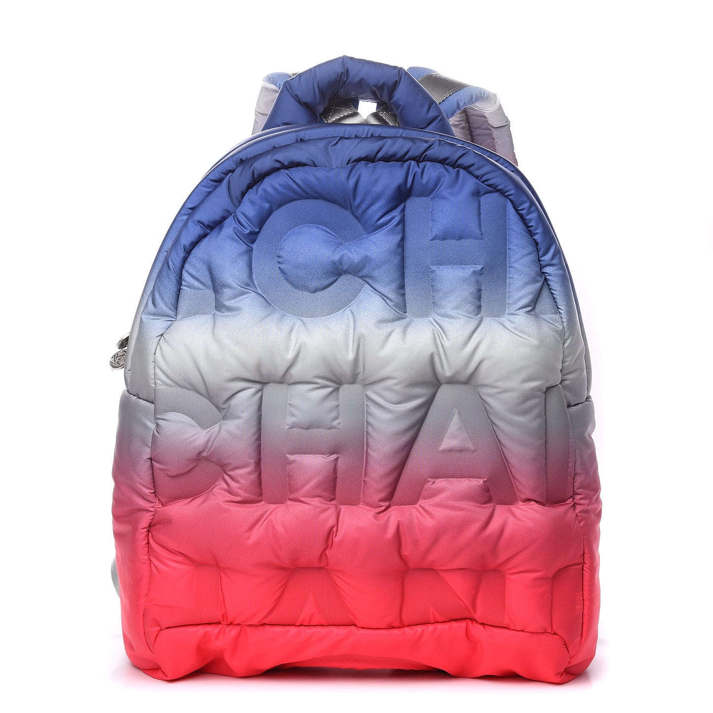 Nylon Embossed Small Doudoune Backpack Pink Blue White