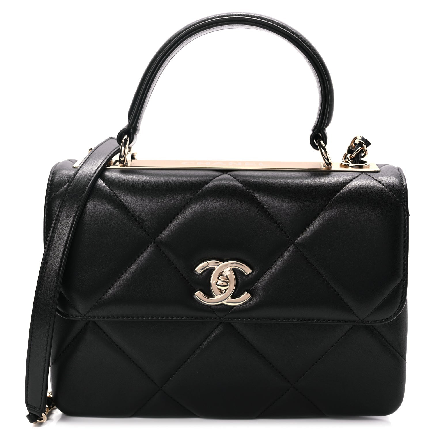 Chanel Lambskin Quilted Small Trendy CC Dual Handle Flap Bag Black 1 of 8