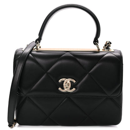 Chanel Lambskin Quilted Small Trendy CC Dual Handle Flap Bag Black 1 of 8