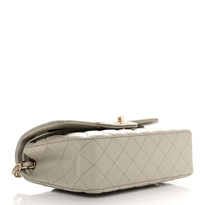 Chanel Lambskin Quilted Small Double Flap Light Grey 4 of 12