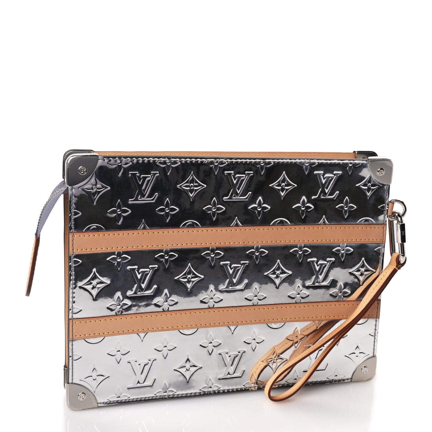 Monogram Mirror Trunk Pouch Silver
