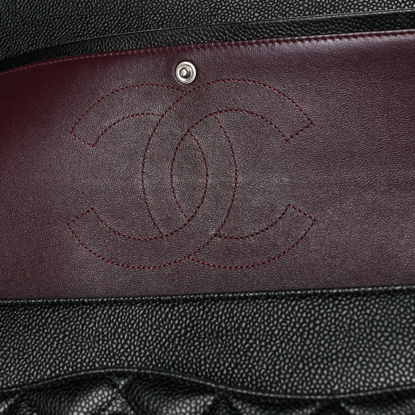 Caviar Quilted Jumbo Double Flap Black
