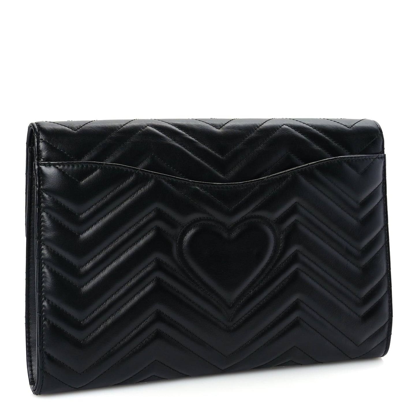 Calfskin Matelasse GG Marmont Clutch Black