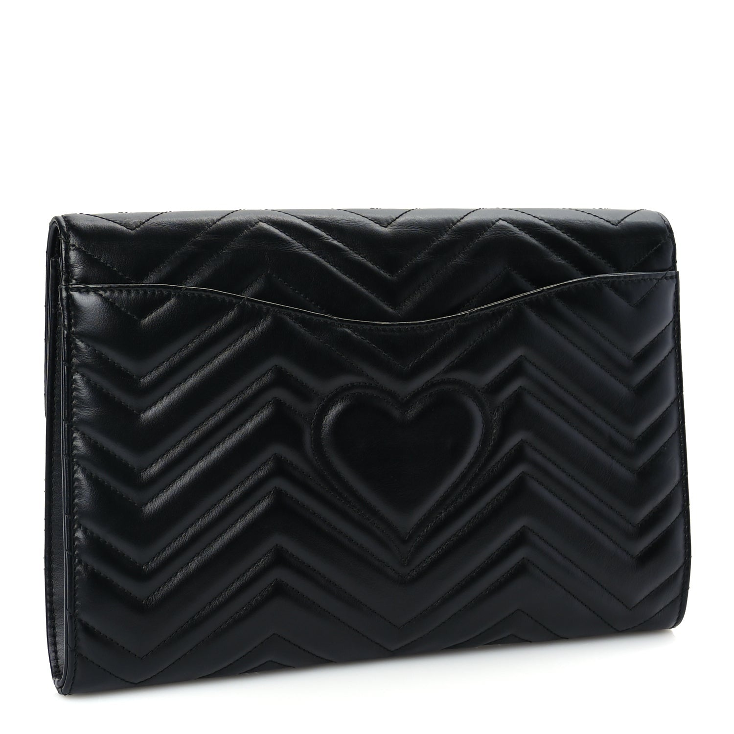Gucci Calfskin Matelasse GG Marmont Clutch Black 3 of 10